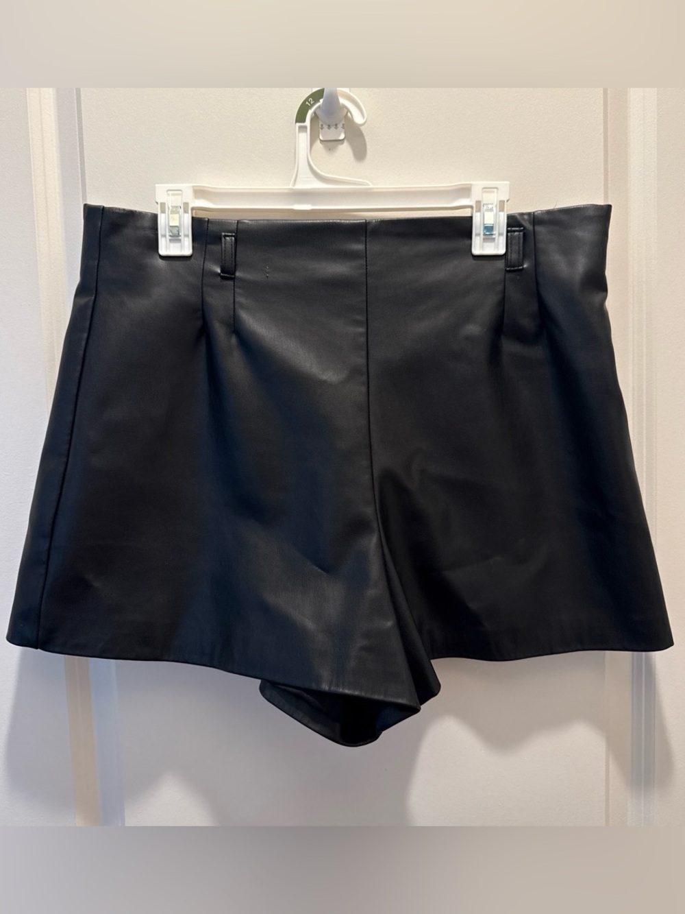 Zara Black High-Waist Faux Leather Shorts